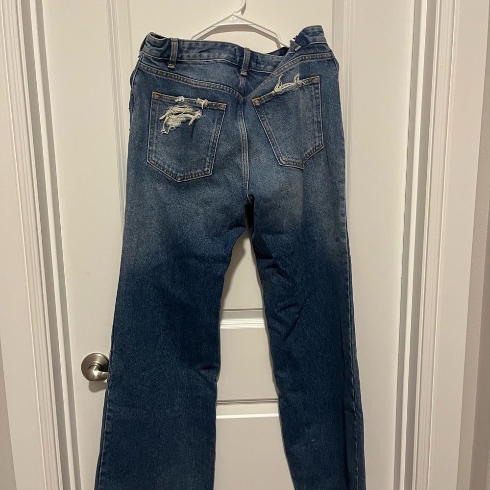 Abercrombie & Fitch Blue Flare Wide Leg Jeans - Picture 7 of 9